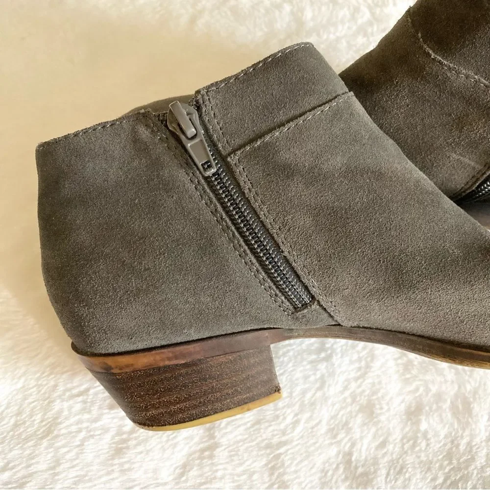Lucky Brand Brintly Ankle Booties Taupe Suede Size 7